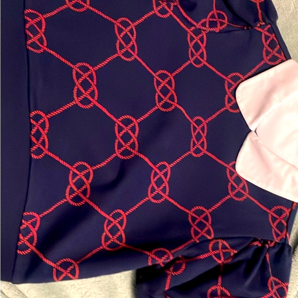 Janie and Jack Blue and Red Leggings Set with Geometric Pattern